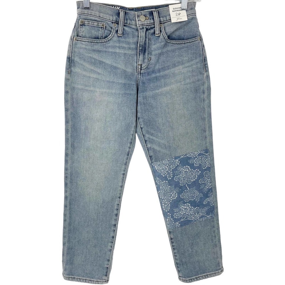 NWT J Crew 23P Slouchy Boyfriend Jean Norwich Wash AY164 Floral Patch